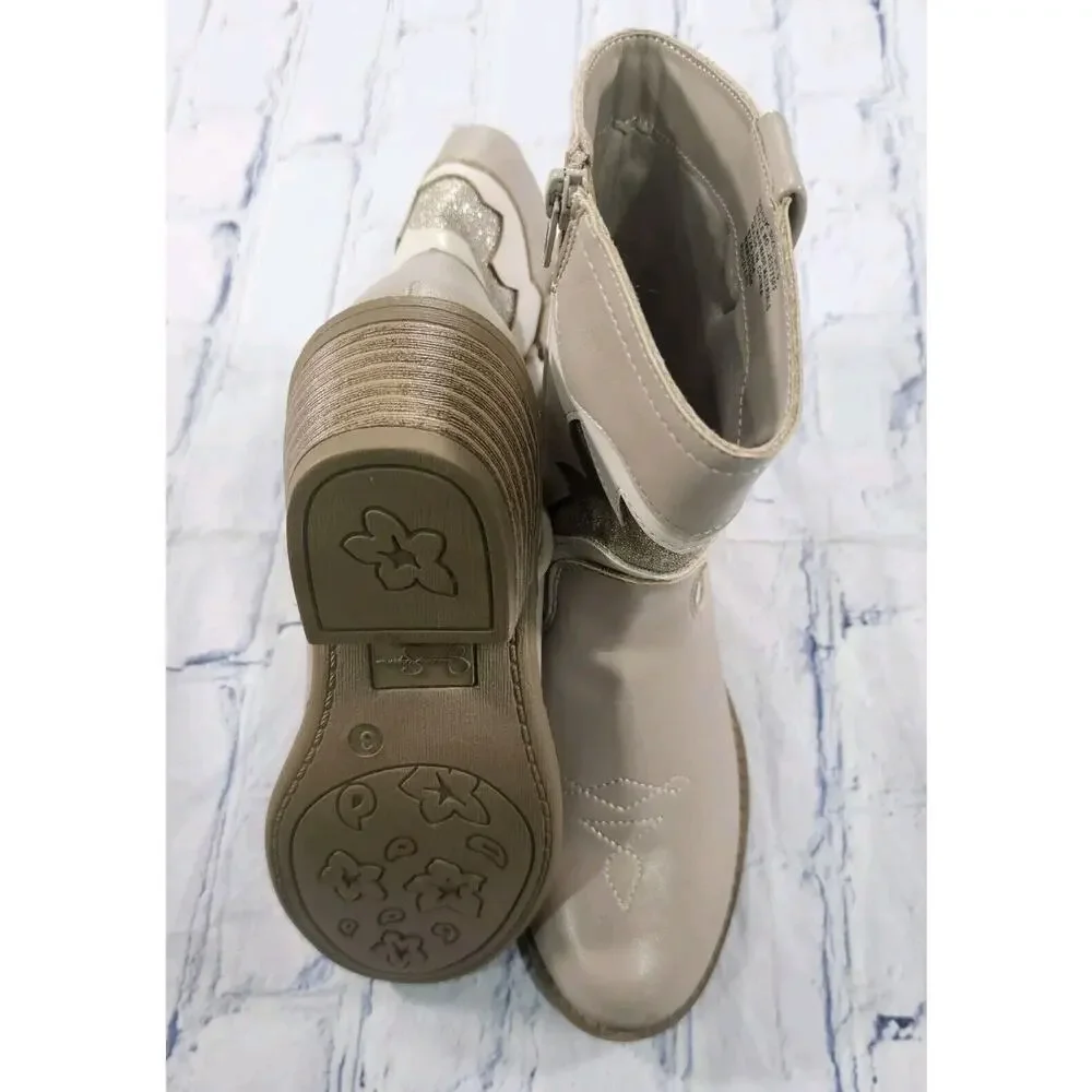 Jessica Simpson GIRLS SIZE 3 Western Cowboy Boots Beige JES775FF